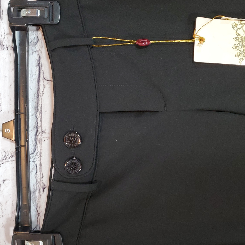 Guess Black Cropped Dress Pants with Button Detail Size 28 NWT - Picture 2 of 10